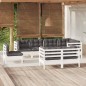vidaXL 8-tlg. Garten-Lounge-Set mit Kissen Weiß Kiefer Massivholz vidaXL 8-tlg. Garten-Lounge-Set mit Kissen Weiß Kiefer Massivholz