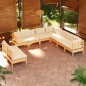 vidaXL 9-tlg. Garten-Lounge-Set mit Creme Kissen Massivholz Kiefer vidaXL 9-tlg. Garten-Lounge-Set mit Creme Kissen Massivholz Kiefer