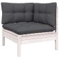 vidaXL 11-tlg. Garten-Lounge-Set mit Kissen Weiß Massivholz Kiefer vidaXL 11-tlg. Garten-Lounge-Set mit Kissen Weiß Massivholz Kiefer