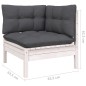 vidaXL 11-tlg. Garten-Lounge-Set mit Kissen Weiß Massivholz Kiefer vidaXL 11-tlg. Garten-Lounge-Set mit Kissen Weiß Massivholz Kiefer