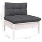 vidaXL 11-tlg. Garten-Lounge-Set mit Kissen Weiß Massivholz Kiefer vidaXL 11-tlg. Garten-Lounge-Set mit Kissen Weiß Massivholz Kiefer