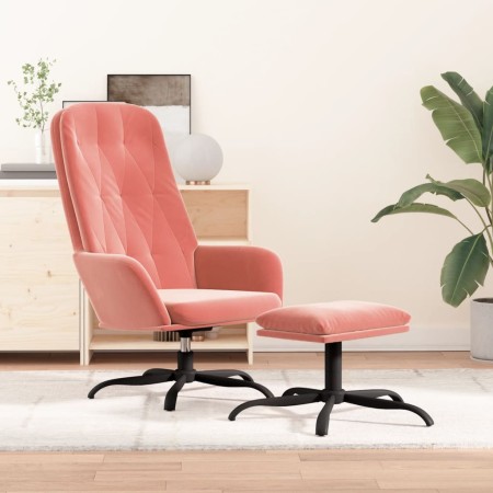 vidaXL Relaxsessel mit Hocker Rosa Samt