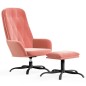 vidaXL Relaxsessel mit Hocker Rosa Samt vidaXL Relaxsessel mit Hocker Rosa Samt