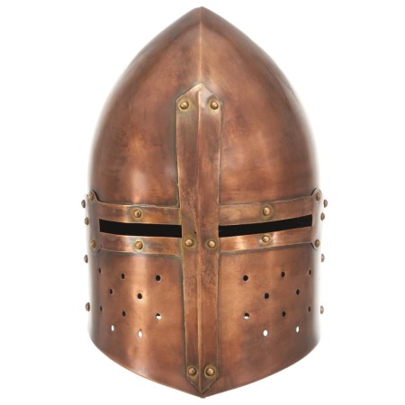 vidaXL Mittelalterlicher Ritterhelm Antik LARP Replik Kupfern Stahl 