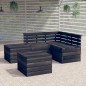 5-tlg. Garten-Sofagarnitur aus Paletten Kiefernholz Dunkelgrau 5-tlg. Garten-Sofagarnitur aus Paletten Kiefernholz Dunkelgrau
