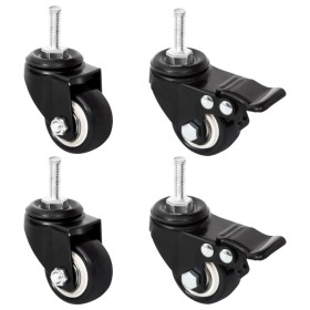 vidaXL Rollen für Pflanzkübel 4 Stk. Schwarz 8x3,5x8 cm Eisen