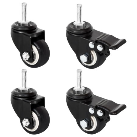vidaXL Rollen für Pflanzkübel 4 Stk. Schwarz 8x3,5x8 cm Eisen