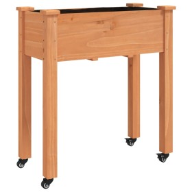 vidaXL Pflanzkübel mit Einsatz und Rollen Braun 71x37x80 cm Tannenholz