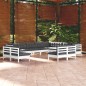 vidaXL 12-tlg. Garten-Lounge-Set mit Kissen Weiß Massivholz Kiefer vidaXL 12-tlg. Garten-Lounge-Set mit Kissen Weiß Massivholz Kiefer