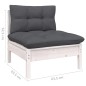 vidaXL 13-tlg. Garten-Lounge-Set mit Kissen Weiß Massivholz Kiefer vidaXL 13-tlg. Garten-Lounge-Set mit Kissen Weiß Massivholz Kiefer