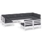 vidaXL 10-tlg. Garten-Lounge-Set mit Kissen Weiß Kiefer Massivholz vidaXL 10-tlg. Garten-Lounge-Set mit Kissen Weiß Kiefer Massivholz