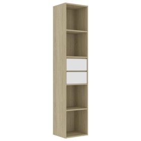vidaXL Bücherregal Weiß Sonoma-Eiche 36x30x171 cm Holzwerkstoff