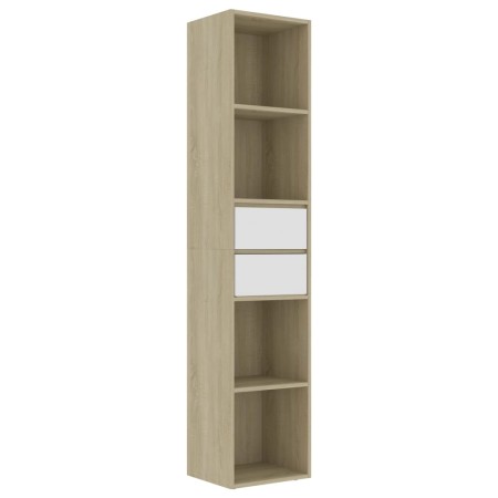 vidaXL Bücherregal Weiß Sonoma-Eiche 36x30x171 cm Holzwerkstoff