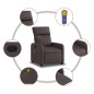 vidaXL Massagesessel Dunkelbraun Stoff vidaXL Massagesessel Dunkelbraun Stoff