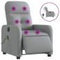vidaXL Massagesessel Elektrisch Hellgrau Stoff vidaXL Massagesessel Elektrisch Hellgrau Stoff