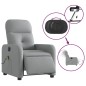 vidaXL Massagesessel Elektrisch Hellgrau Stoff vidaXL Massagesessel Elektrisch Hellgrau Stoff