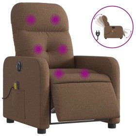 vidaXL Massagesessel Elektrisch Braun Stoff