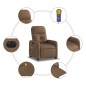 vidaXL Massagesessel Elektrisch Braun Stoff vidaXL Massagesessel Elektrisch Braun Stoff
