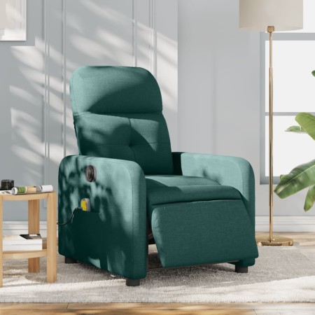 vidaXL Massagesessel Elektrisch Dunkelgrün Stoff