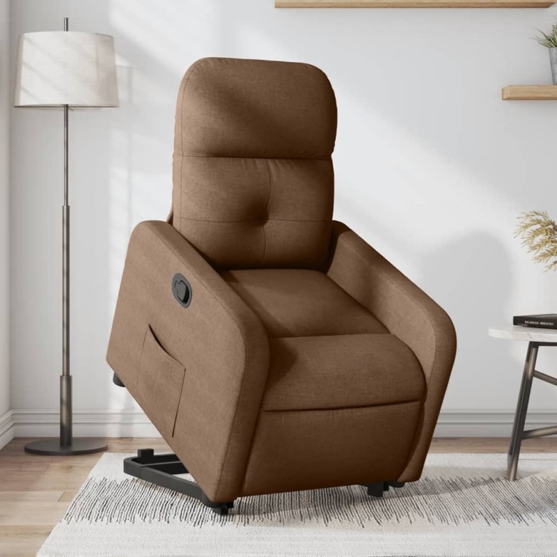 vidaXL Relaxsessel mit Aufstehhilfe Braun Stoff vidaXL Relaxsessel mit Aufstehhilfe Braun Stoff