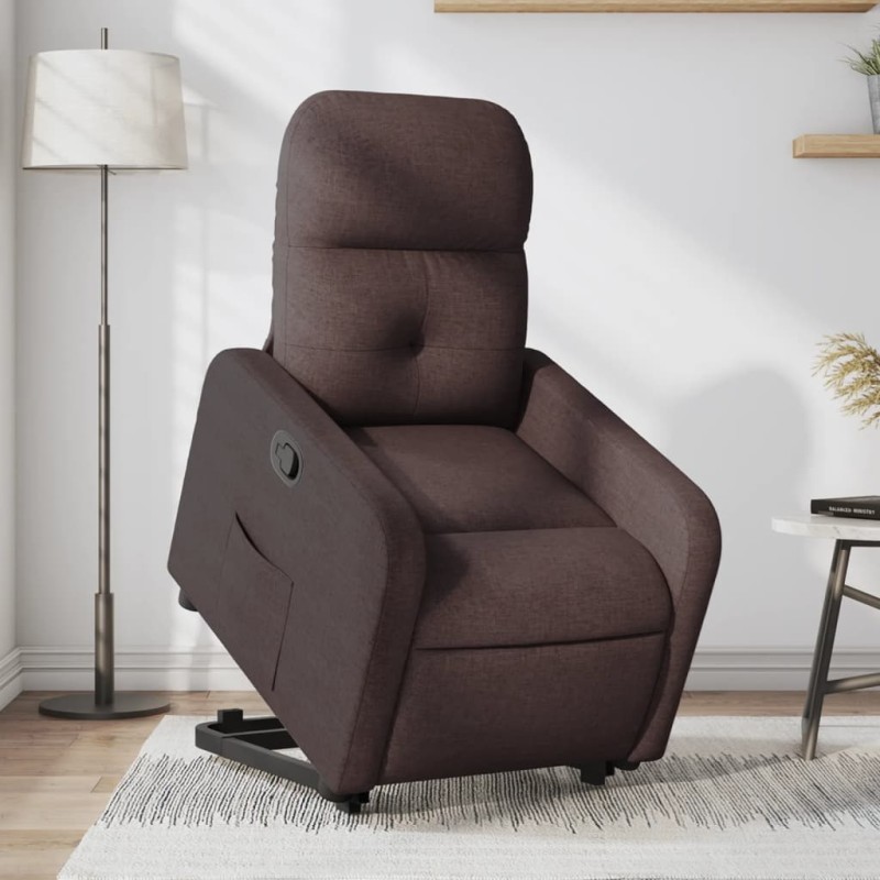 vidaXL Relaxsessel mit Aufstehhilfe Dunkelbraun Stoff vidaXL Relaxsessel mit Aufstehhilfe Dunkelbraun Stoff