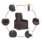 vidaXL Massagesessel mit Aufstehhilfe Dunkelbraun Stoff vidaXL Massagesessel mit Aufstehhilfe Dunkelbraun Stoff