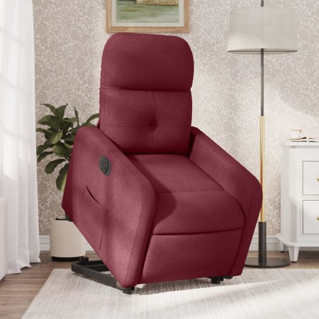 vidaXL Relaxsessel mit Aufstehhilfe Elektrisch Weinrot Stoff