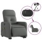 vidaXL Elektrischer Massagesessel mit Aufstehhilfe Dunkelgrau Stoff vidaXL Elektrischer Massagesessel mit Aufstehhilfe Dunkelgrau Stoff