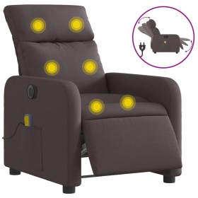 vidaXL Massagesessel Elektrisch Dunkelbraun Stoff