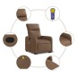 vidaXL Massagesessel mit Aufstehhilfe Braun Stoff vidaXL Massagesessel mit Aufstehhilfe Braun Stoff