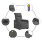 vidaXL Elektrischer Massagesessel mit Aufstehhilfe Dunkelgrau Stoff vidaXL Elektrischer Massagesessel mit Aufstehhilfe Dunkelgrau Stoff