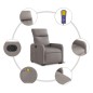 vidaXL Elektrischer Massagesessel mit Aufstehhilfe Taupe Stoff vidaXL Elektrischer Massagesessel mit Aufstehhilfe Taupe Stoff