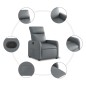 vidaXL Relaxsessel Elektrisch Grau Kunstleder vidaXL Relaxsessel Elektrisch Grau Kunstleder