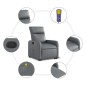 vidaXL Massagesessel mit Aufstehhilfe Grau Kunstleder vidaXL Massagesessel mit Aufstehhilfe Grau Kunstleder