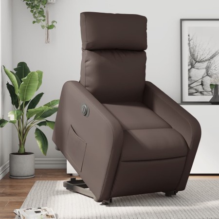 vidaXL Relaxsessel mit Aufstehhilfe Elektrisch Braun Kunstleder