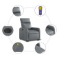 vidaXL Massagesessel mit Aufstehhilfe Elektrisch Grau Kunstleder vidaXL Massagesessel mit Aufstehhilfe Elektrisch Grau Kunstleder