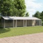 vidaXL Hundezwinger mit Dach und Türen Grau 8x2x2 m Verzinkter Stahl vidaXL Hundezwinger mit Dach und Türen Grau 8x2x2 m Verzinkter Stahl