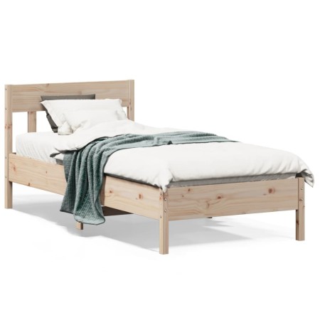 vidaXL Massivholzbett mit Kopfteil 75x190 cm Kiefer