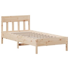vidaXL Massivholzbett mit Kopfteil 75x190 cm Kiefer