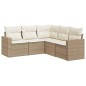 vidaXL 5-tlg. Garten-Sofagarnitur mit Kissen Beige Poly Rattan vidaXL 5-tlg. Garten-Sofagarnitur mit Kissen Beige Poly Rattan
