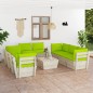 vidaXL 9-tlg. Garten-Sofagarnitur aus Paletten mit Kissen Fichtenholz vidaXL 9-tlg. Garten-Sofagarnitur aus Paletten mit Kissen Fichtenholz