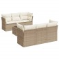 vidaXL 7-tlg. Garten-Sofagarnitur mit Kissen Beige Poly Rattan vidaXL 7-tlg. Garten-Sofagarnitur mit Kissen Beige Poly Rattan