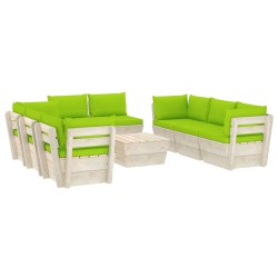 vidaXL 9-tlg. Garten-Sofagarnitur aus Paletten mit Kissen Fichtenholz 