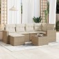 vidaXL 7-tlg. Garten-Sofagarnitur mit Kissen Beige Poly Rattan vidaXL 7-tlg. Garten-Sofagarnitur mit Kissen Beige Poly Rattan