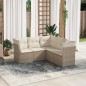 vidaXL 5-tlg. Garten-Sofagarnitur mit Kissen Beige Poly Rattan vidaXL 5-tlg. Garten-Sofagarnitur mit Kissen Beige Poly Rattan
