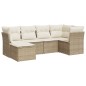 vidaXL 6-tlg. Garten-Sofagarnitur mit Kissen Beige Poly Rattan vidaXL 6-tlg. Garten-Sofagarnitur mit Kissen Beige Poly Rattan