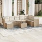 vidaXL 9-tlg. Garten-Sofagarnitur mit Kissen Beige Poly Rattan vidaXL 9-tlg. Garten-Sofagarnitur mit Kissen Beige Poly Rattan
