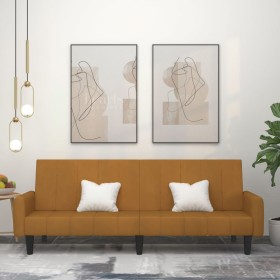 vidaXL Schlafsofa 2-Sitzer Braun Samt