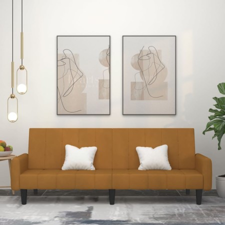 vidaXL Schlafsofa 2-Sitzer Braun Samt