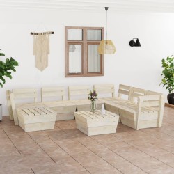 vidaXL 8-tlg. Garten-Paletten-Lounge-Set Imprägniertes Fichtenholz